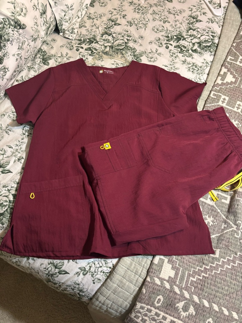 WonderWink Maroon Scrub Top and Pants